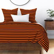 Stripes - Horizontal - 1 inch (2.54cm) - Orange  (#FF5F00) & Black (#000000)