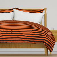 Stripes - Horizontal - 1 inch (2.54cm) - Orange  (#FF5F00) & Black (#000000)
