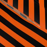 Stripes - Horizontal - 1 inch (2.54cm) - Orange  (#FF5F00) & Black (#000000)