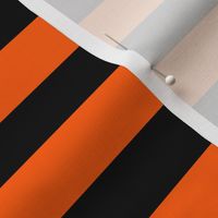 Stripes - Horizontal - 1 inch (2.54cm) - Orange  (#FF5F00) & Black (#000000)