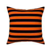Stripes - Horizontal - 1 inch (2.54cm) - Orange  (#FF5F00) & Black (#000000)