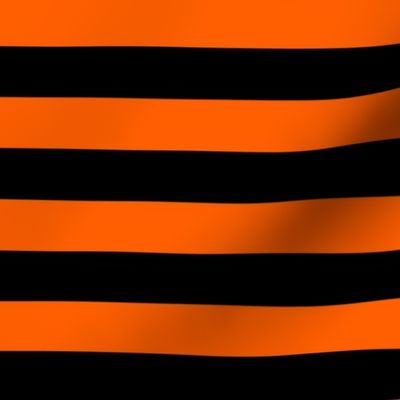 Stripes - Horizontal - 1 inch (2.54cm) - Orange  (#FF5F00) & Black (#000000)