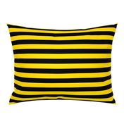 Stripes - Horizontal - 1 inch (2.54cm) - Yellow  (#FFD900) & Black (#000000)