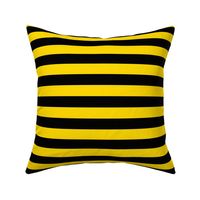 Stripes - Horizontal - 1 inch (2.54cm) - Yellow  (#FFD900) & Black (#000000)