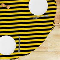 Stripes - Horizontal - 1 inch (2.54cm) - Yellow  (#FFD900) & Black (#000000)