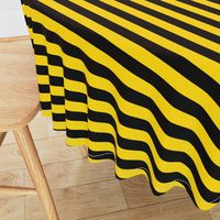 Stripes - Horizontal - 1 inch (2.54cm) - Yellow  (#FFD900) & Black (#000000)