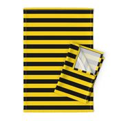 Stripes - Horizontal - 1 inch (2.54cm) - Yellow  (#FFD900) & Black (#000000)