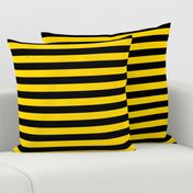 Stripes - Horizontal - 1 inch (2.54cm) - Yellow  (#FFD900) & Black (#000000)