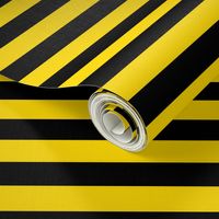 Stripes - Horizontal - 1 inch (2.54cm) - Yellow  (#FFD900) & Black (#000000)