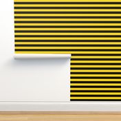 Stripes - Horizontal - 1 inch (2.54cm) - Yellow  (#FFD900) & Black (#000000)