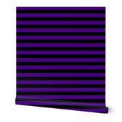 Stripes - Horizontal - 1 inch (2.54cm) - Blue  (#4D008A) & Black (#000000)