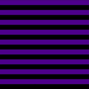 Stripes - Horizontal - 1 inch (2.54cm) - Blue  (#4D008A) & Black (#000000)