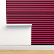 Stripes - Horizontal - 1 inch (2.54cm) - Dark Pink (#D30053) & Black (#000000)