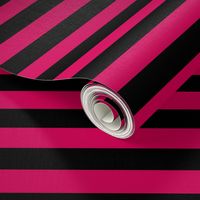 Stripes - Horizontal - 1 inch (2.54cm) - Dark Pink (#D30053) & Black (#000000)