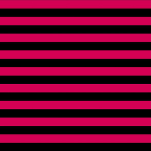 Stripes - Horizontal - 1 inch (2.54cm) - Dark Pink (#D30053) & Black (#000000)