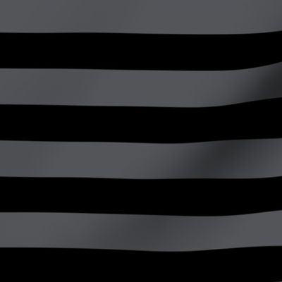 Stripes - Horizontal - 1 inch (2.54cm) - Dark Grey (#545559) & Black (#000000)