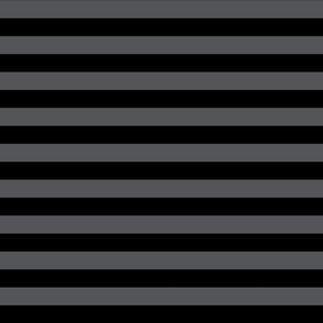 Stripes - Horizontal - 1 inch (2.54cm) - Dark Grey (#545559) & Black (#000000)