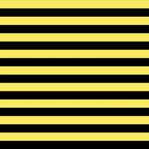 Stripes - Horizontal - 1 inch (2.54cm) - Pale Yellow (#F9EA62) & Black (#000000)