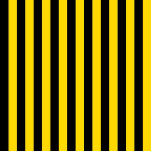 Stripes - Vertical - 1 inch (2.54cm) - Yellow  (#ffd900)