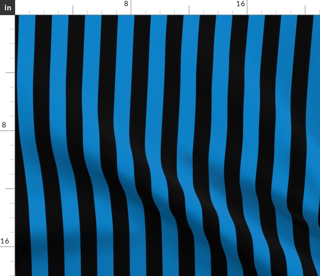 Stripes - Vertical - 1 inch (2.54cm) - Light Blue  (#0081c8)