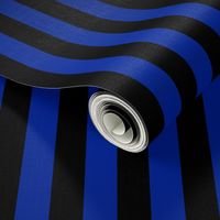 Stripes - Vertical - 1 inch (2.54cm) - Dark Blue (#002398) & Black (#000000)