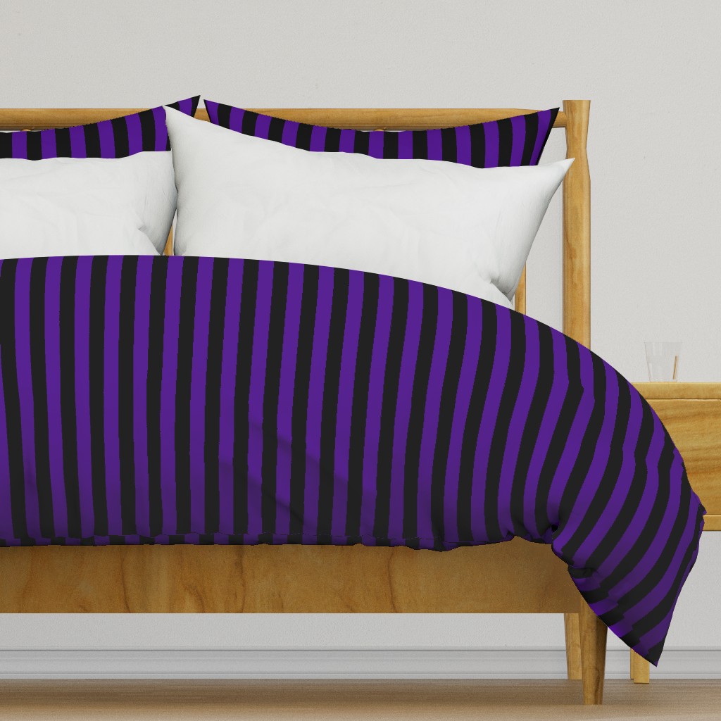 Stripes - Vertical - 1 inch (2.54cm) - Dark Purple (#4D008A) & Black (#000000)
