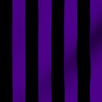 Stripes - Vertical - 1 inch (2.54cm) - Dark Purple (#4D008A) & Black (#000000)