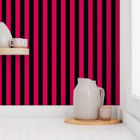 Stripes - Vertical - 1 inch (2.54cm) - Dark Pink (#D30053) & Black (#000000)