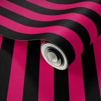 Stripes - Vertical - 1 inch (2.54cm) - Dark Pink (#D30053) & Black (#000000)