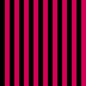 Stripes - Vertical - 1 inch (2.54cm) - Dark Pink (#D30053) & Black (#000000)