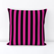 Stripes - Vertical - 1 inch (2.54cm) - Pink (#DD2695) & Black (#000000)