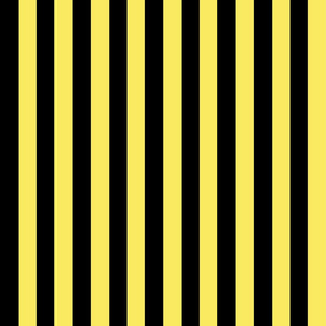 Stripes - Vertical - 1 inch (2.54cm) - Pale Yellow (#F9EA62) & Black