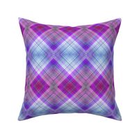 WATERCOLOR PUMPKINS DIAGONAL PLAID BLUE PURPLE HARMONY