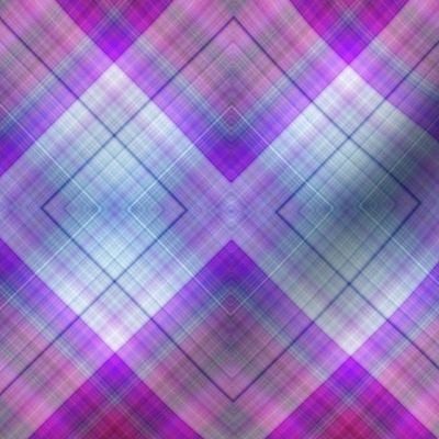 WATERCOLOR PUMPKINS DIAGONAL PLAID BLUE PURPLE HARMONY