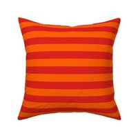 Stripes - Horizontal - 1 inch (2.54cm) - Red (#E0201B) and Orange (#FF5F00)