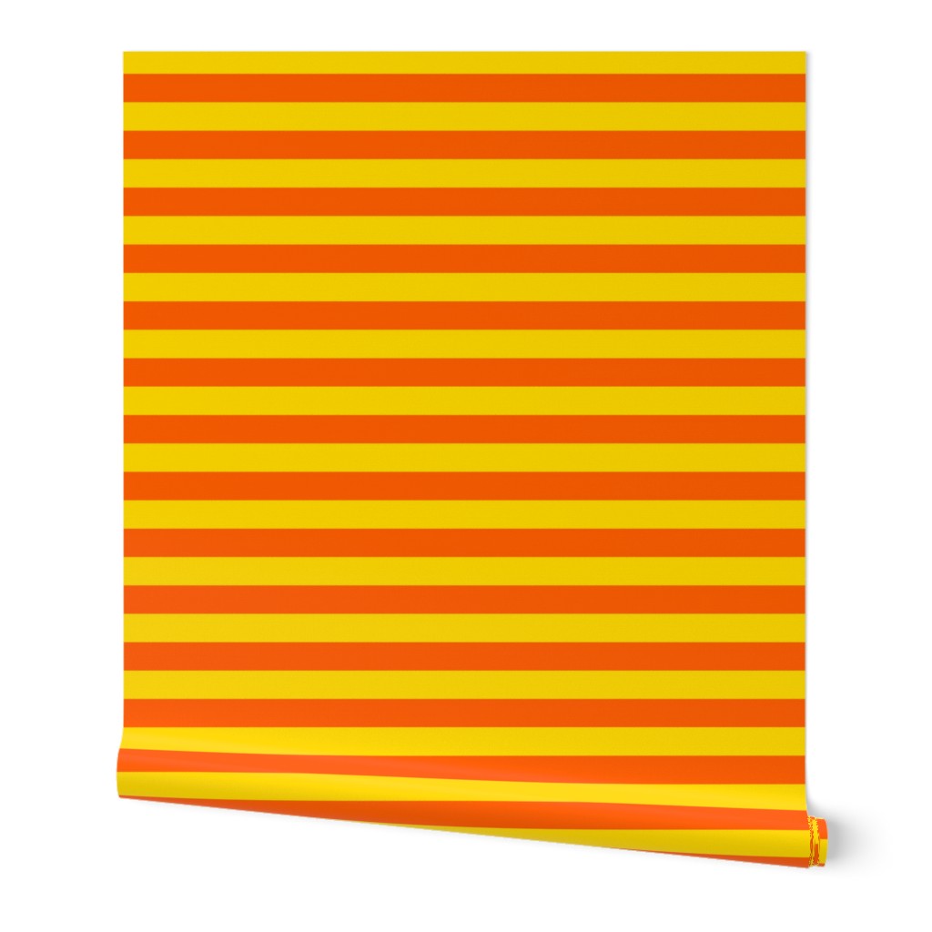 Stripes - Horizontal - 1 inch (2.54cm) - Orange (#FF5F00) & Yellow (#FFD900)