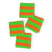 Stripes - Horizontal - 1 inch (2.54cm) - Orange (FF5F00) & Green (3AD42D)