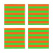 Stripes - Horizontal - 1 inch (2.54cm) - Orange (FF5F00) & Green (3AD42D)