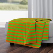 Stripes - Horizontal - 1 inch (2.54cm) - Orange (FF5F00) & Green (3AD42D)