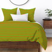 Stripes - Horizontal - 1 inch (2.54cm) - Orange (FF5F00) & Green (3AD42D)