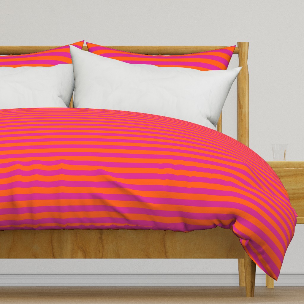 Stripes - Horizontal - 1 inch (2.54cm) - Orange (FF5F00) & Pink (DD2695)