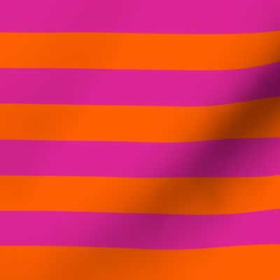 Stripes - Horizontal - 1 inch (2.54cm) - Orange (FF5F00) & Pink (DD2695)