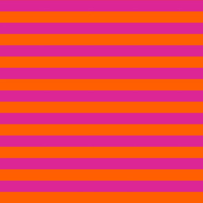 Stripes - Horizontal - 1 inch (2.54cm) - Orange (FF5F00) & Pink (DD2695)