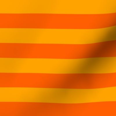 Stripes - Horizontal - 1 inch (2.54cm) - Orange (#FF5F00) & Light Orange (#FFA300)