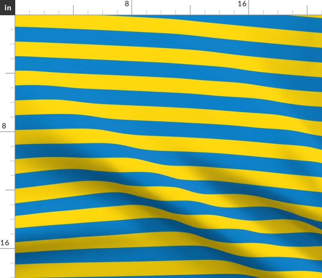 Horizontal Stripes - 1 inch wide - yellow (#FFD900) & Blue (#0081C8)