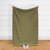 Stripes - Horizontal - 1 inch (2.54cm) - Yellow (FFD900) & Dark Blue (002398)