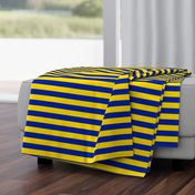 Stripes - Horizontal - 1 inch (2.54cm) - Yellow (FFD900) & Dark Blue (002398)