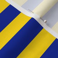 Stripes - Horizontal - 1 inch (2.54cm) - Yellow (FFD900) & Dark Blue (002398)