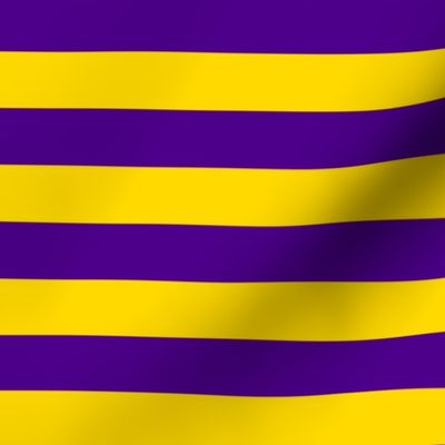 Stripes - Horizontal - 1 inch (2.54cm) - Yellow (FFD900) & Purple (4D008A)