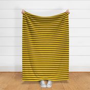 Horizontal Stripes - 1 inch wide - Yellow (#FFD900) & Brown (#6e4a1c)